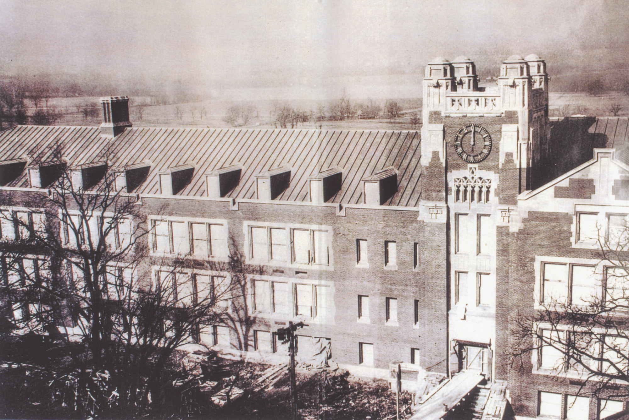 Class Room and Administration building (later Sturges Hall) under construction