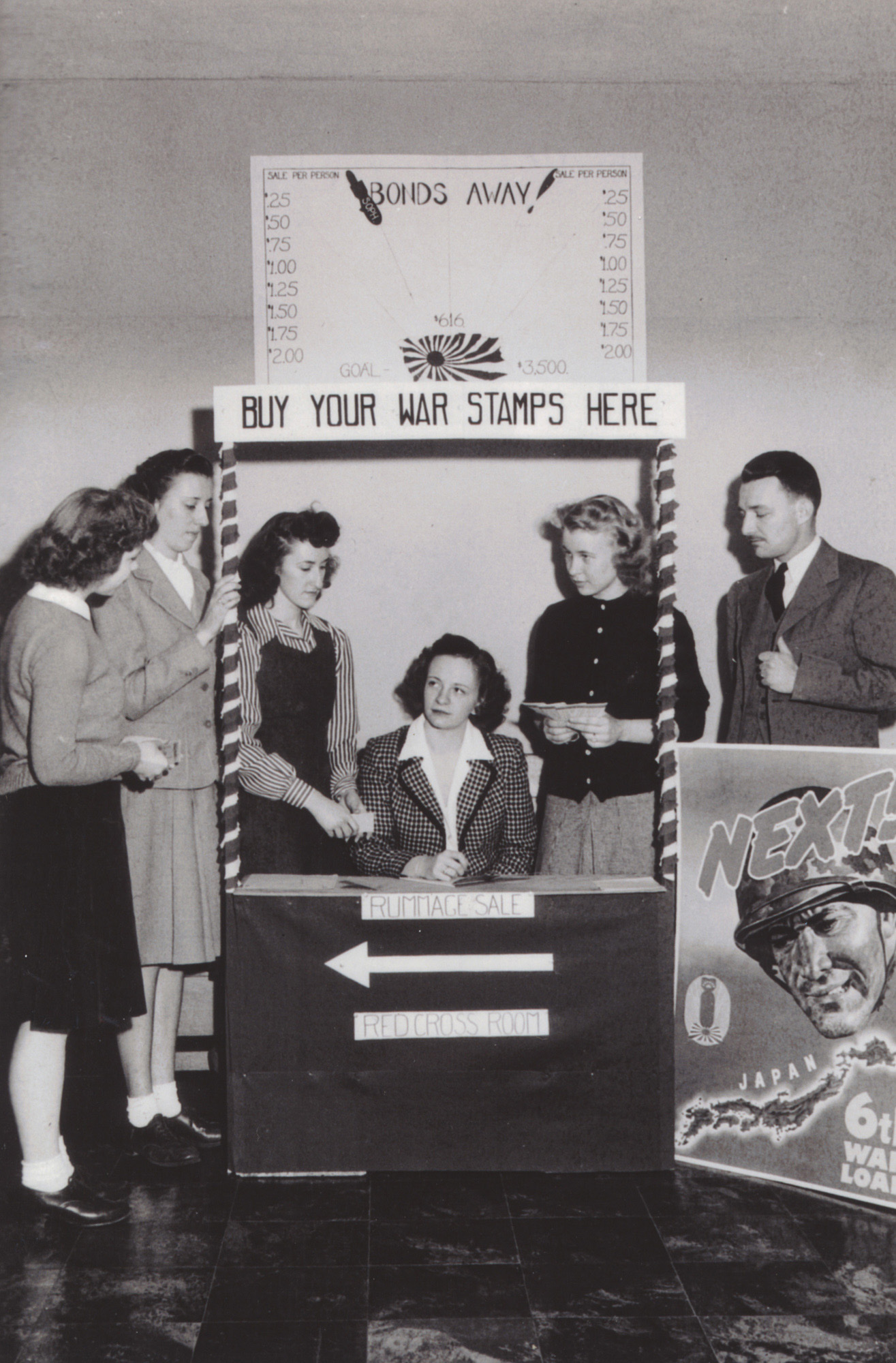 World War II war stamps booth