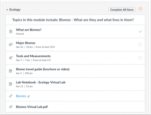 Module from learner's view