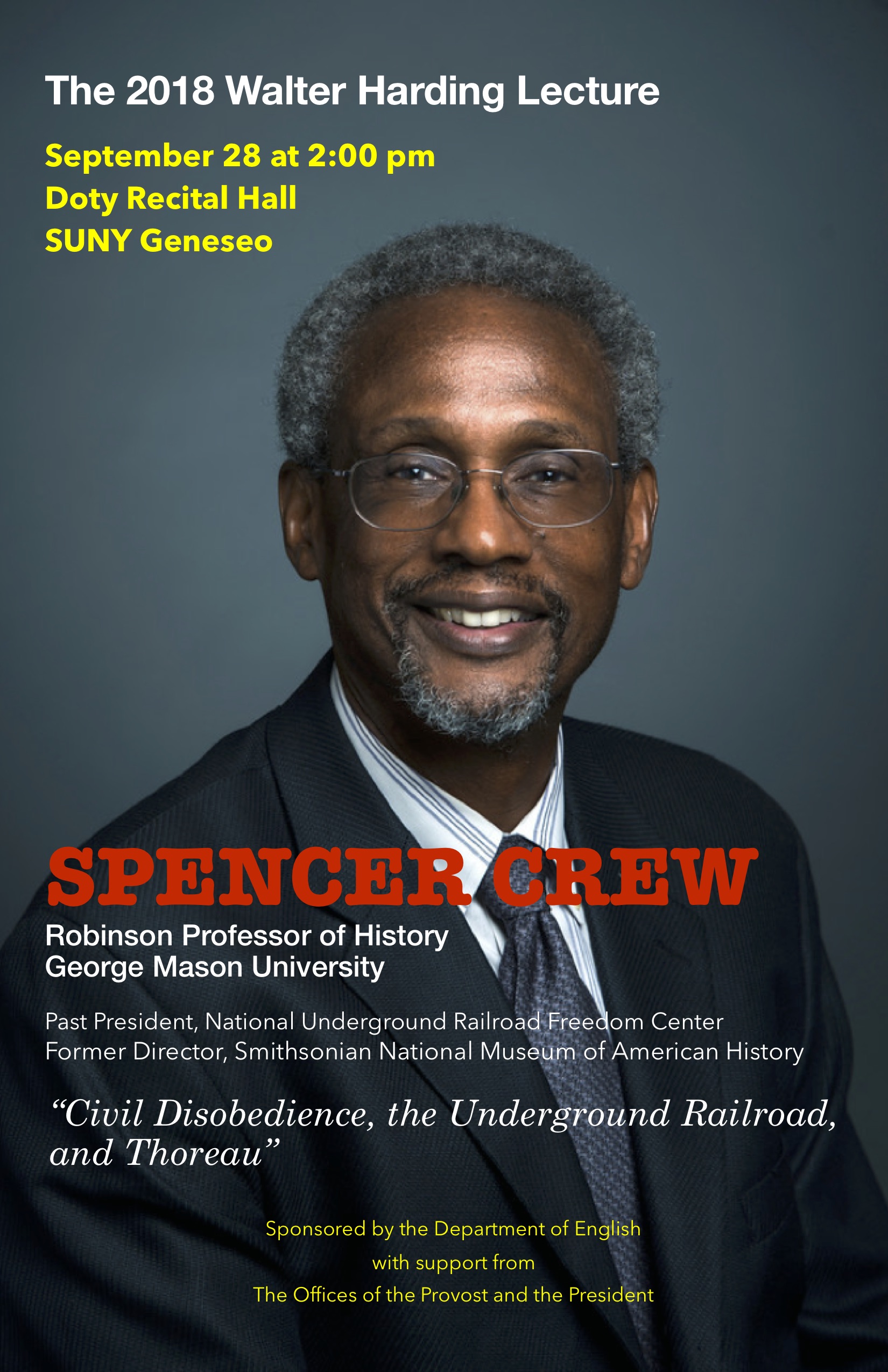 Spencer Crew Harding Lecture poster