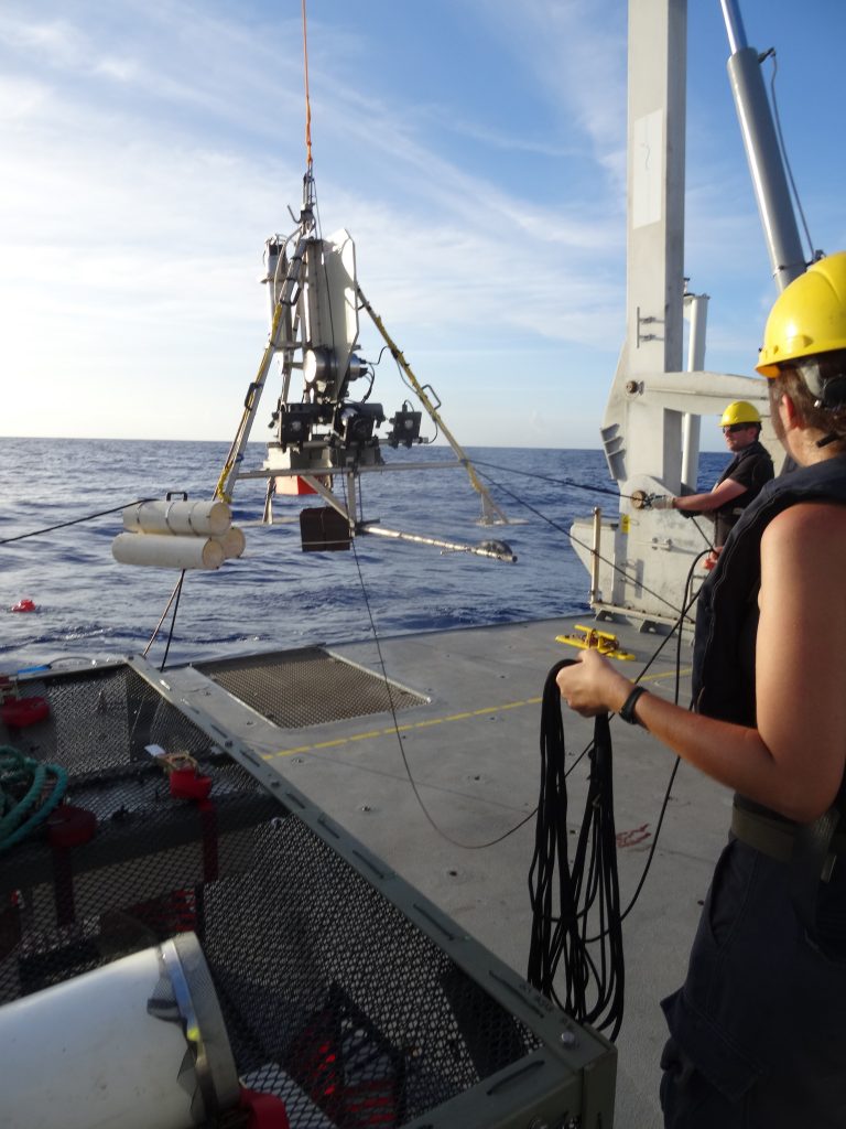 Lander deployment aboard the RV Falkor