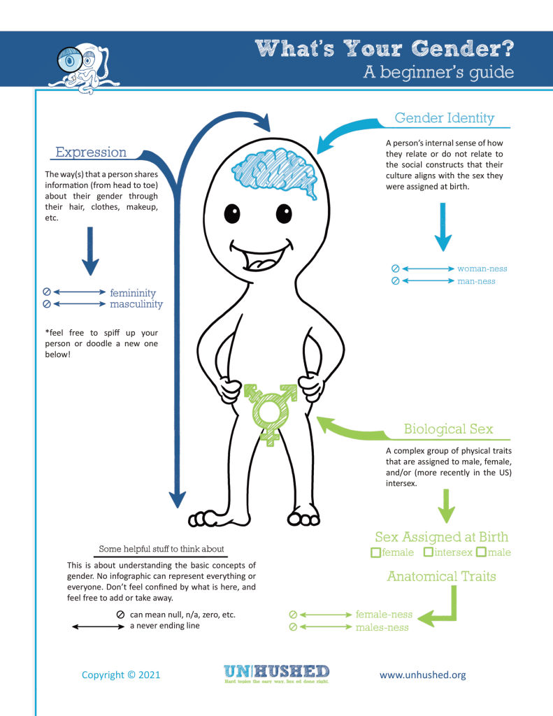 Infographic showing the components that make up a person's gender